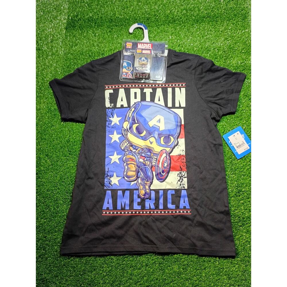 Funko Pop! & Tee Marvel Captain America Set - New!